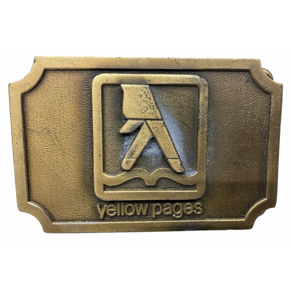 VTG Hit Line‎ USA Yellow Pages Brass Belt Buckle
